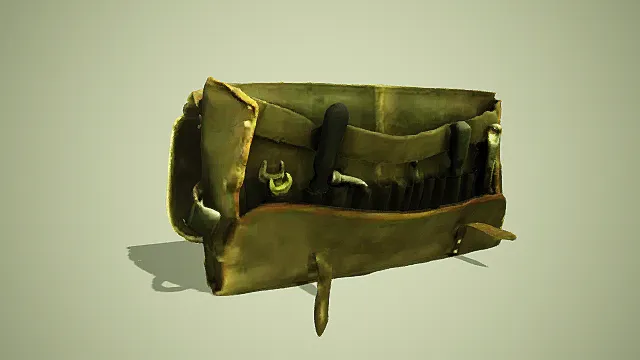 破旧的工具包    3D模型