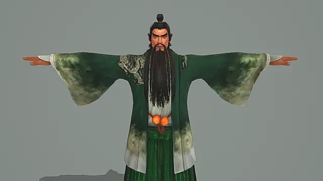 儒将坦克英雄：青绿墨染袍玉扣腰饰外观