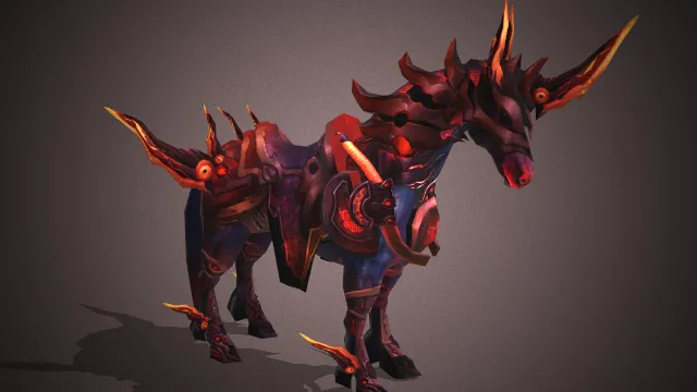 熔岩铠甲战马  游戏模型  骑宠  魔化兽形