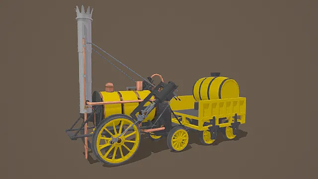 史蒂芬森“火箭号”蒸汽机车3D模型