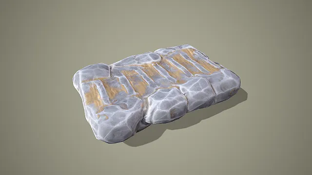 低多边形沙蚀岩地平台 3D 模型 荒漠场景地形搭建装饰素材