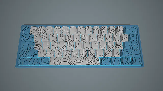 废土复古风格地形纹机械键盘道具3D模型