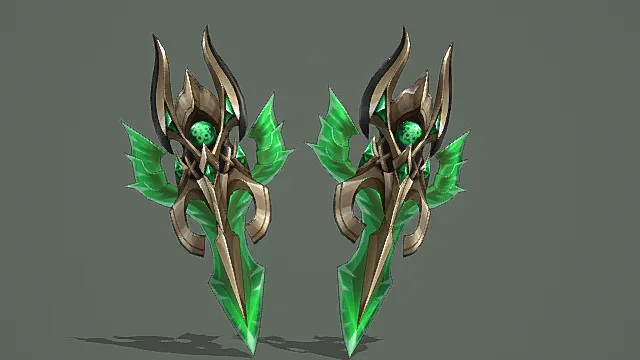 毒藤邪能双持匕首游戏武器3D模型 