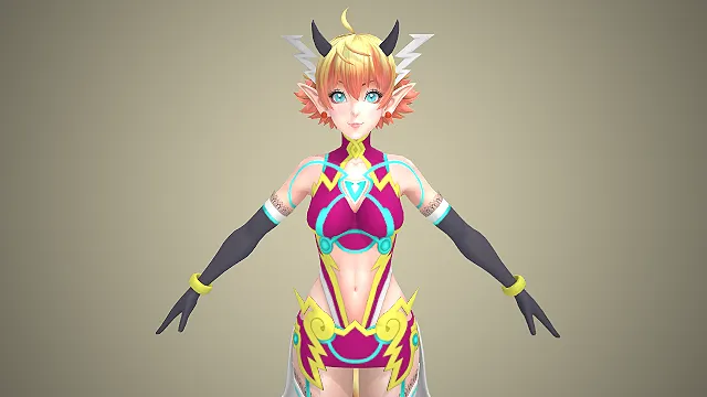 雷系精灵  粉紫战衣  精致纹理  元气少女