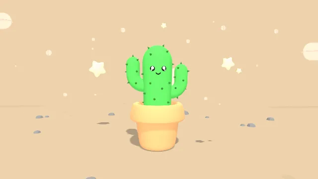 卡通风格可爱仙人掌仙人球盆栽植物