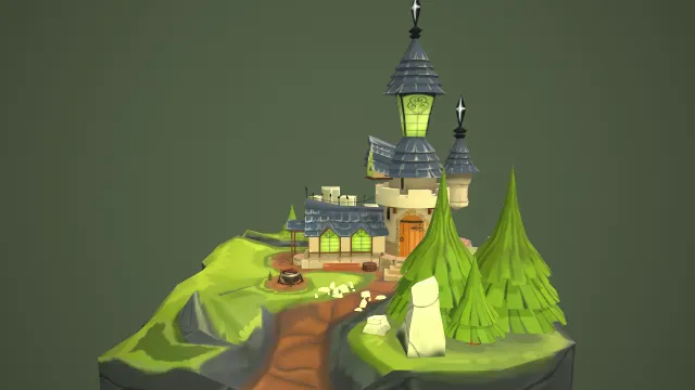 环境场景模型房屋建筑城堡塔楼