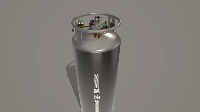 3D写实风格工业气瓶模型，创意设计（3D设备、写实风格、专业工业风，工业设备主题）