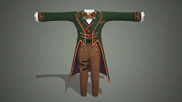 魔法晚宴城堡场景奇幻伯爵复古礼服模型