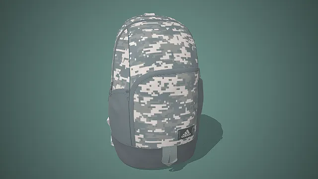 阿迪达斯双肩包  数码迷彩  运动休闲风  侧袋设计