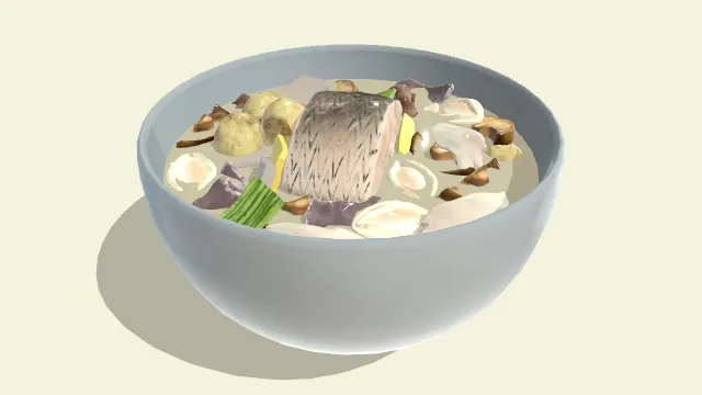 一碗鱼汤有蔬菜作料饮食