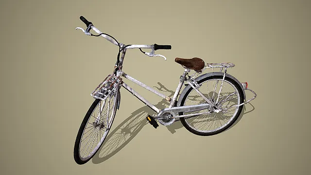 复古做旧银色城市通勤自行车