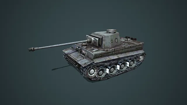 二战德系虎式重型坦克低模素材