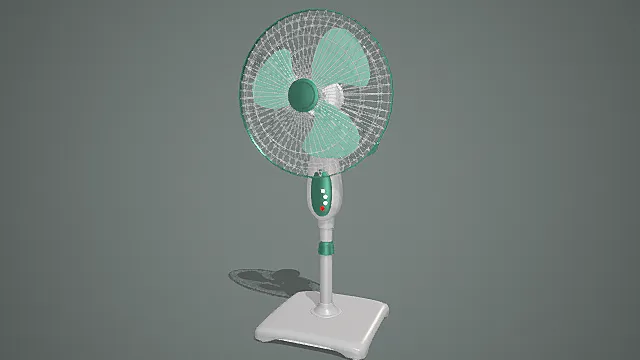 废土日常风格复古落地扇道具3D模型