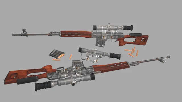 写实风格  军事主题  3D枪械  狙击步枪  枪械设计