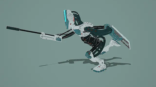 卡通风格机械刺客机器人3D模型