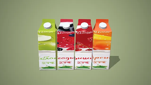 多口味果味酸奶乳饮品盒装组合展示图