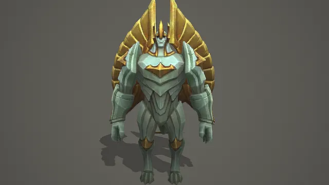 奇幻废土风格晶甲圣翼战士角色3D模型