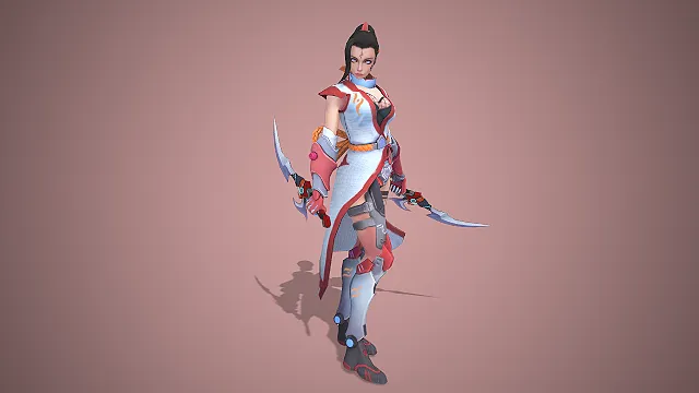 女刺客  科技与古风  未来武侠设定  双弯刀武器