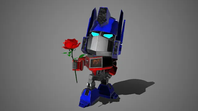 Q 版  擎天柱  变形金刚  玫瑰  手办  机器人