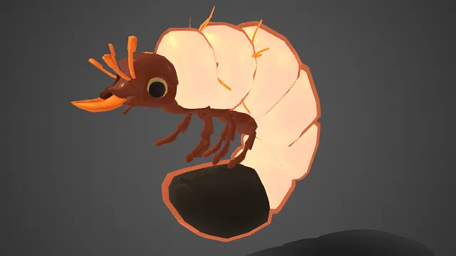 卡通风格  幼虫  萌趣简化  可爱  饱满  