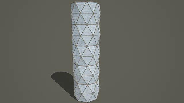 未来解构风菱形网格扭曲摩天楼3D模型