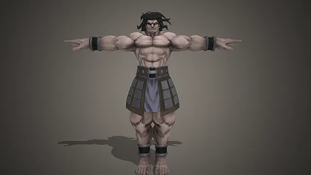 废土狂战士风格巨力蛮汉角色3D模型