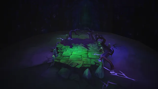 一个暗黑奇幻风格的3D邪能平台场景模型