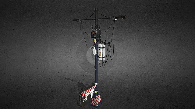 赛博朋克废土风格的3D自制信号塔模型