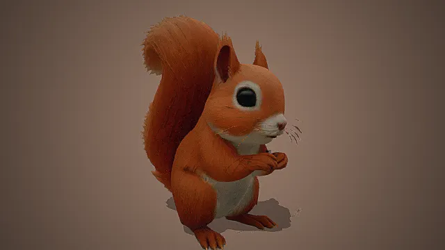 萌系红松鼠模型