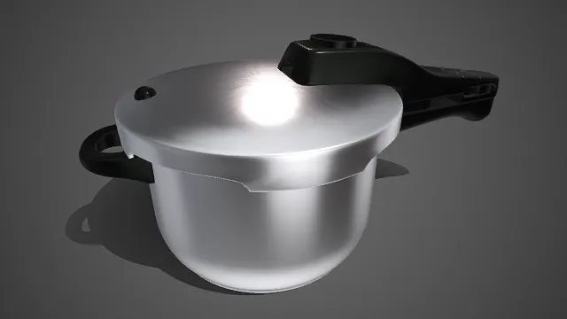 迷你型压力锅  金属材质  光滑  塑料把手  简约实用  厨房小家电