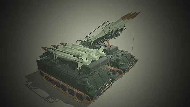 两款俄式防空导弹发射车的3D模型