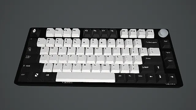 极简风格黑白机械键盘道具3D模型
