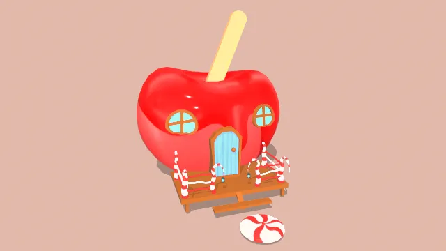 苹果房屋建筑楼梯糖果栏杆