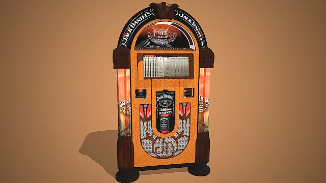 一款杰克丹尼联名款复古点唱机3D模型