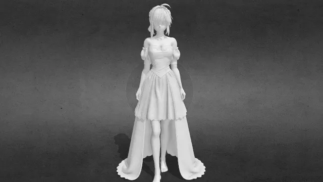 一体打印Saber手办模型obj