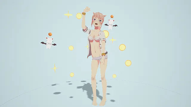 猫娘 - 猫女孩 - FFIV 3D模型