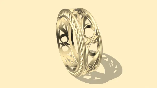 金戒指首饰雕花装饰模型