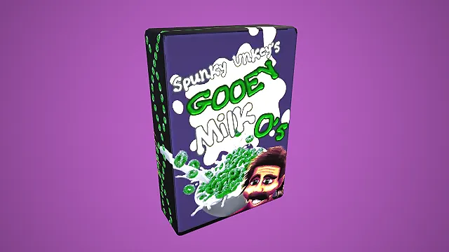 搞怪卡通绿圈麦片盒 3D 趣味场景装饰模型