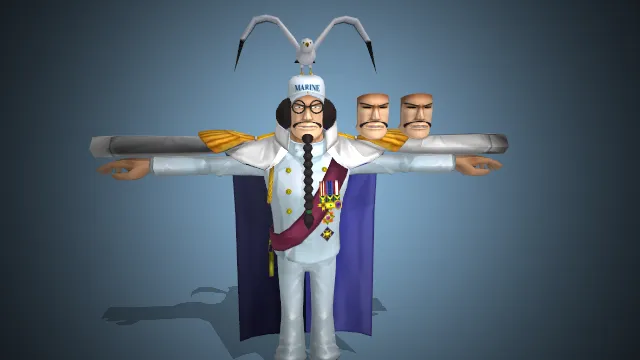 动漫《航海王》中的角色战国的3d手办模型