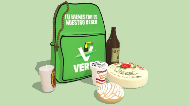 墨西哥启动包绿色背包食物饮品糖果