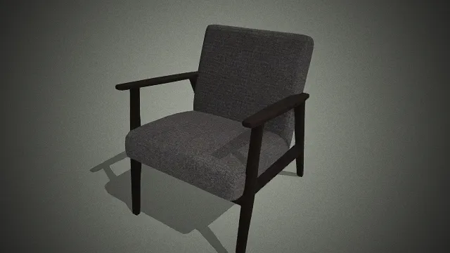 一把北欧风格的单人休闲椅3D模型