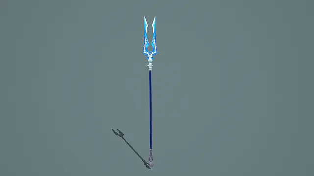 奇幻风格冰纹三叉戟3D模型
