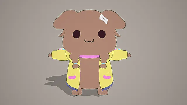 治愈萌系风格受伤小狗拟人模型