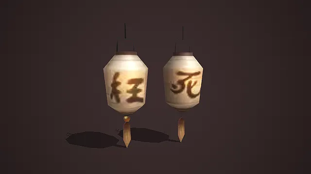 中式古风 “枉死” 灯笼 3D 模型