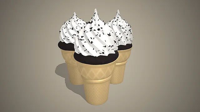 巧克力圣代甜筒  奶油顶  巧克力碎  夏日冷饮