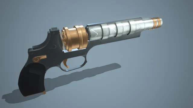 手枪 左轮 武器 模型 pbr