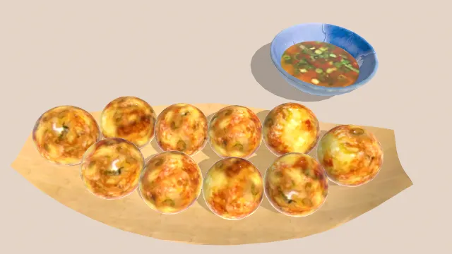 日式章鱼小丸子意大利面食物酱料