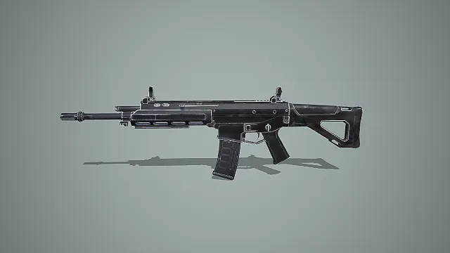 黑色战术造型突击步枪 3D 模型 现代军事枪械道具资产