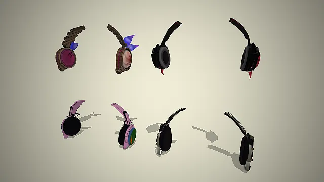 耳机套装  赛博朋克风格  兽耳装饰  