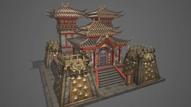 城防所 古风模型 古风建筑 游戏模型
